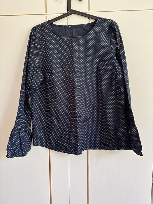 Bluzka w kwiatki granatowa wzorzysta 40 L