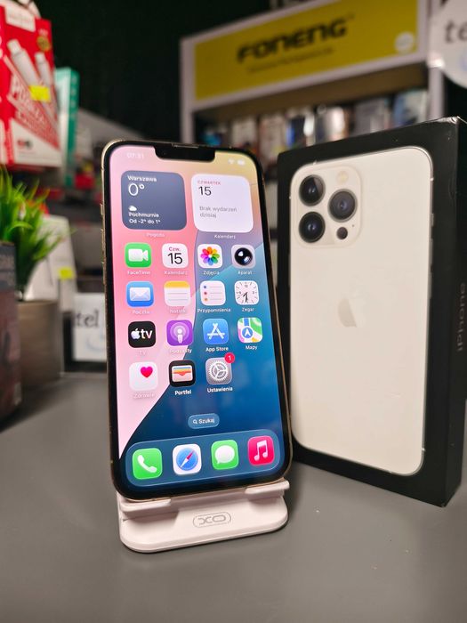 ***Sklep Tel4u - Apple iPhone 13 pro, złoty, bateria 100% +gwar