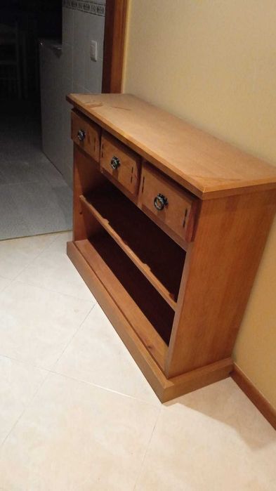 Conjunto Mobília de Sala Fetex em Madeira Natural