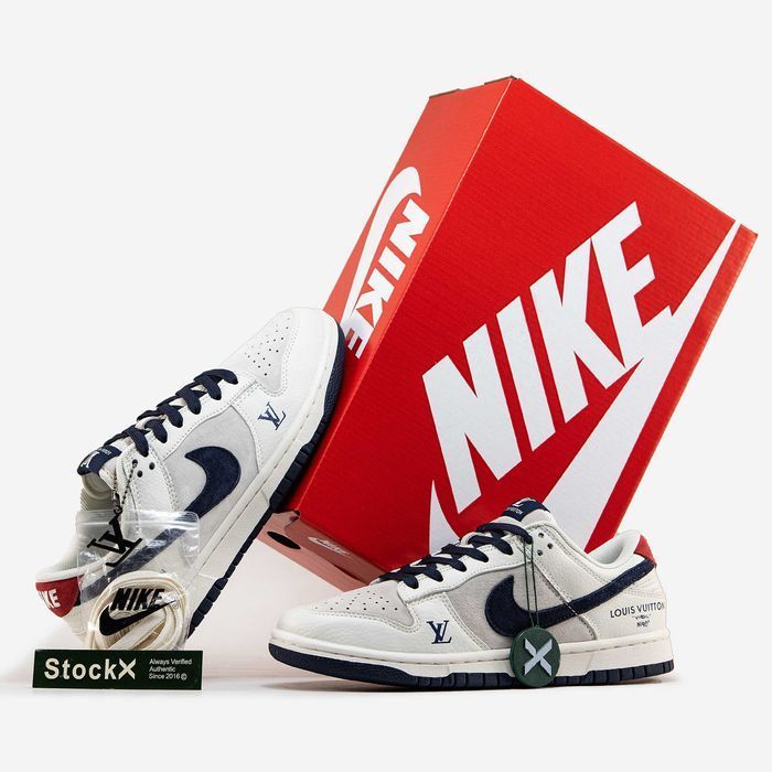 Кожаные кроссовки Nike SB Dunk Low Louis Vuitton найк данк луи виттон