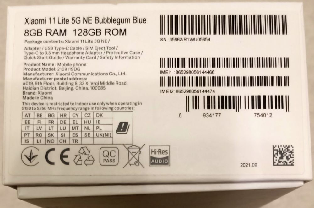 Смартфон Xiaomi 11 Lite 5G NE 8/128GB