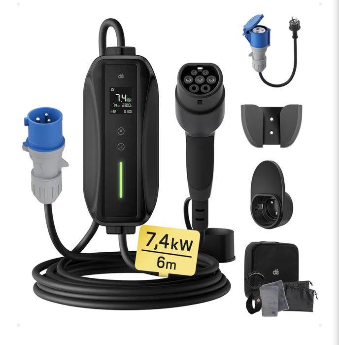 Carregador eletrico 7.4 kw ajustavel 6-32A