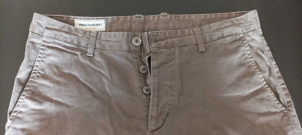 Calças chino carrot PRIMO EMPORIO castanho, W32 como novas