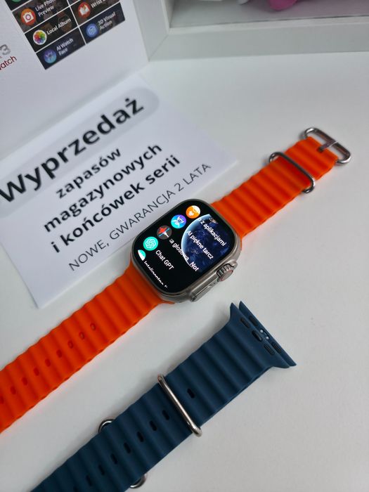 Smartwatch HK Ultra 3 AMOLED 2,12", połączenia, sport, – NOWY