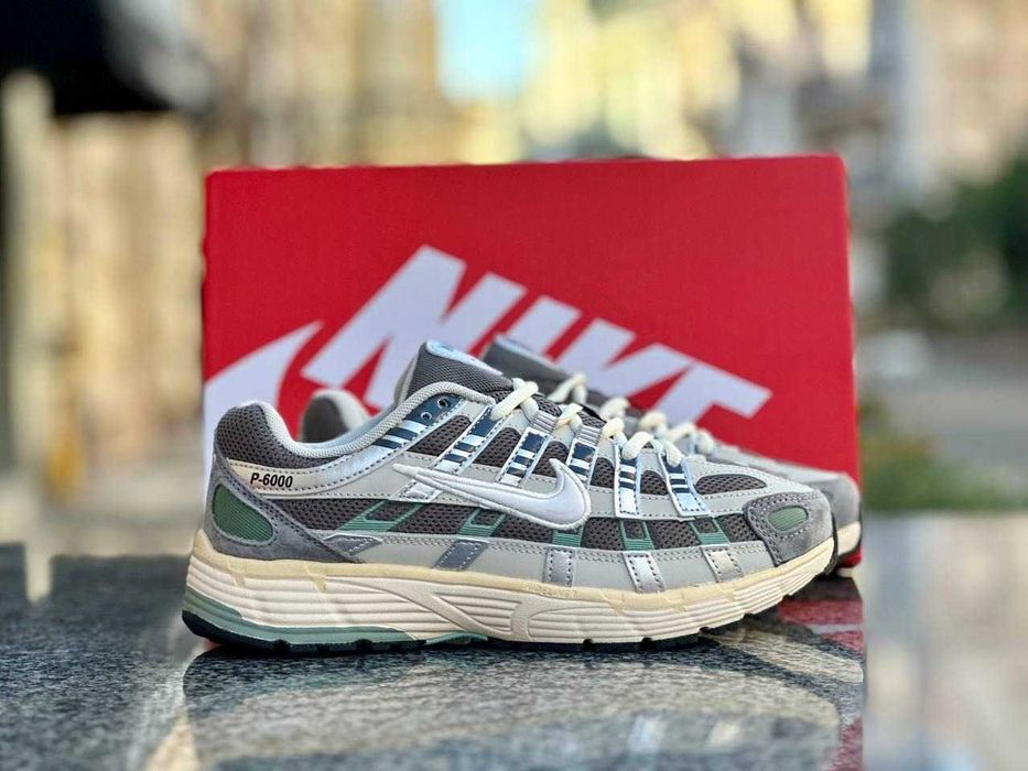 Кроссовки Жіночі Nike P6000  Flat Pewter/ Grey Beige Green/Кросівки Жіночі Найк p 6000