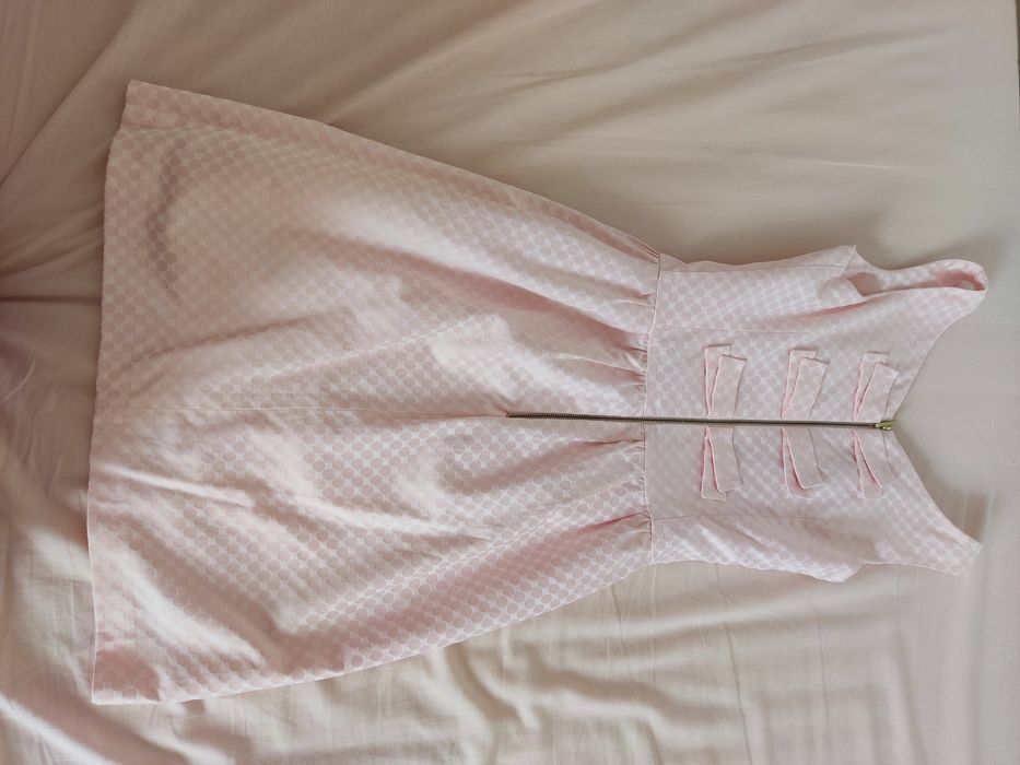 Sukienka Mohito 34 różowa kropki kokardy