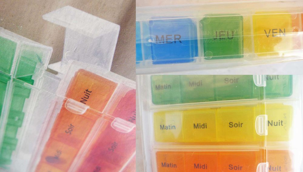 Pojemnik organizer na leki tabletki pigułki 7 dni tygodnia 4 pory dnia