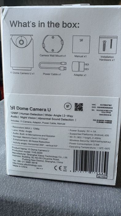 Kamera YI Dome Camera U