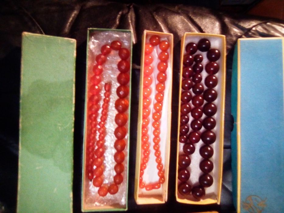 Намисто  янтарь,бруштин, буси вінтаж