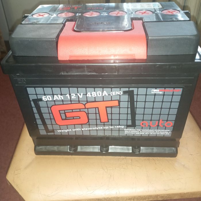 Новий акумулятор GT 60А+  правый