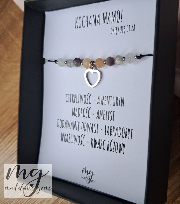 Bransoletka z kamieni naturalnych dla mamy na dzień matki