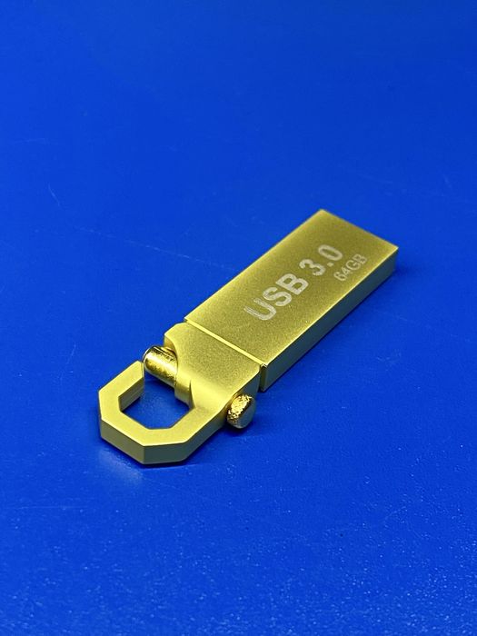 USB флешка-карабін 64GB USB 3.0 золотистий металевий корпус
