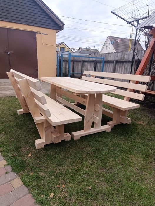 Садові стіл та лавки