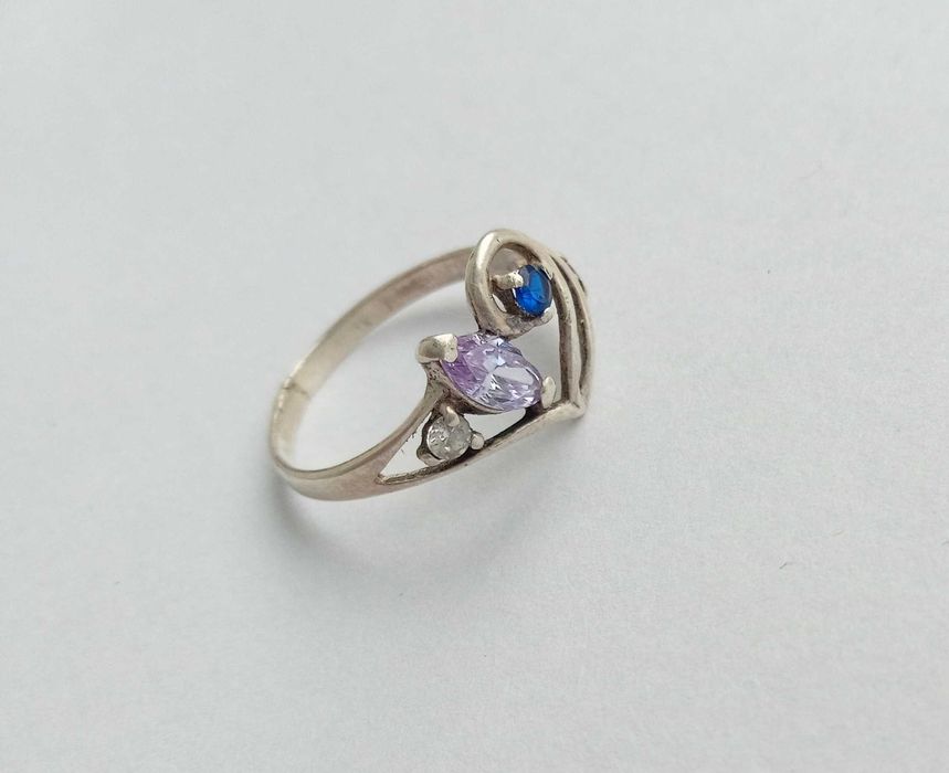 Вінтажне Кольцо колечко з каменями Срібло 925 проба Розмір 16,6 Вінтаж