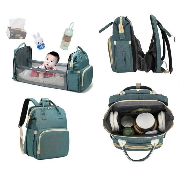 Універсальна Сумка-рюкзак трансформер для мами з ліжечком