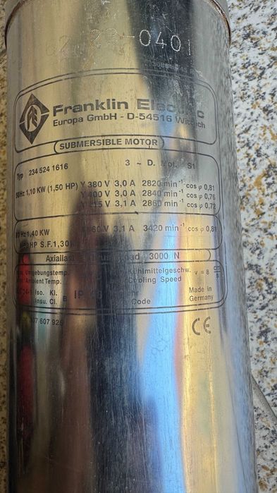 Bomba Submersível para Poço/Furo Profundo 100m