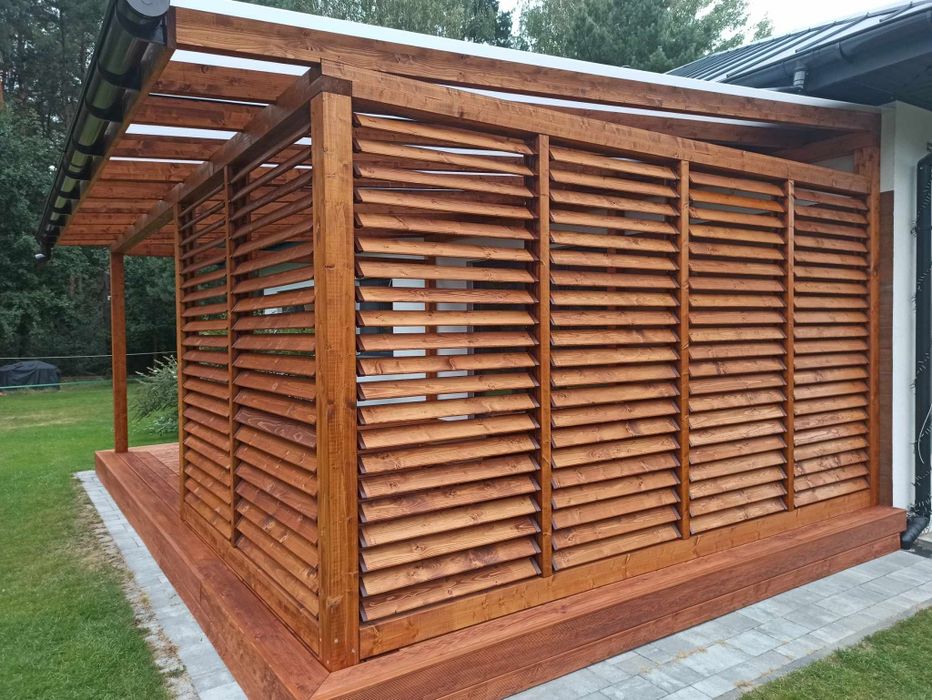 Ruchome deseczki, zabudowa drewniana, shutersy