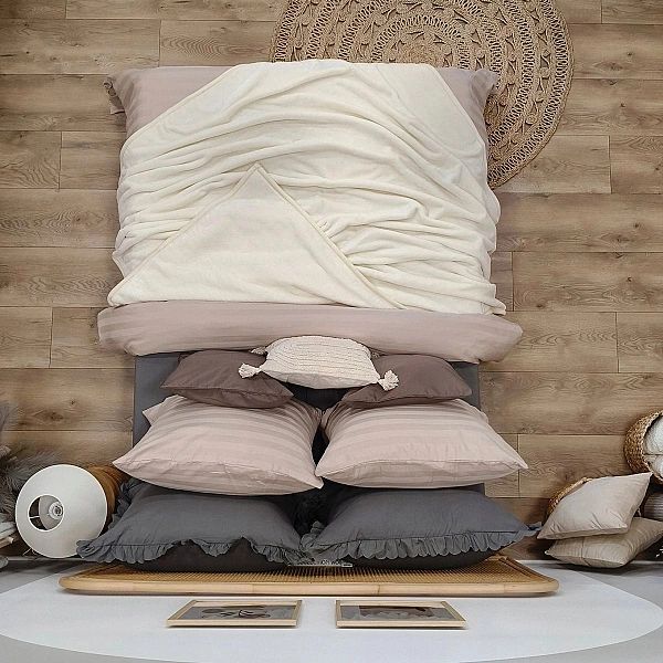 Koc 200x220 akrylowy jednolity ciepły GRUBY pled na łóżko YASEMIN krem