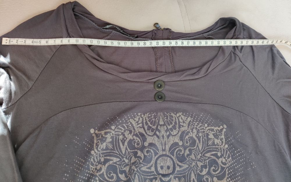 Túnica, manga comprida, cinzenta, Nova, La Mode est à Vous, 36