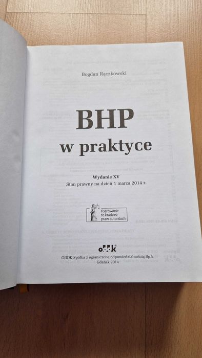 BHP w praktyce – Bogdan Rączkowski | Wydanie XV | stan nowy