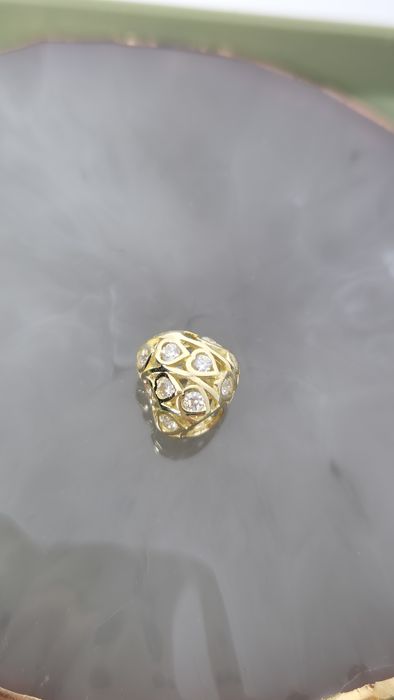 Nowy złoty charms do bransoletki typu Pandora serce ażur cyrkonie 585