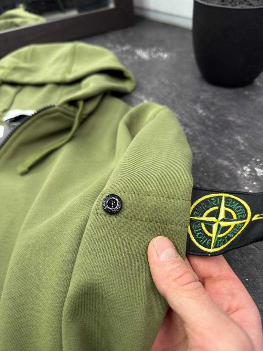 Зип худи Stone Island Зеленое Оригинал