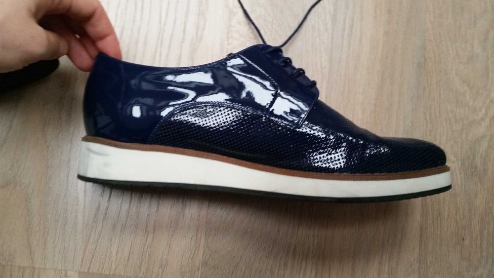 Gino Rossi,  oxfordy, mokasyny, lakierki 38, granat, ciemny chaber