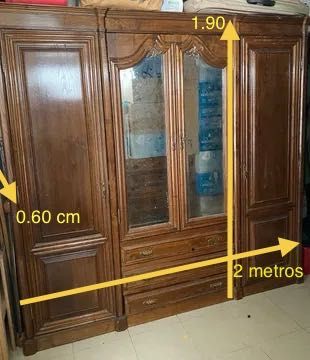 Guarda-vestidos de madeira de carvalho maciço