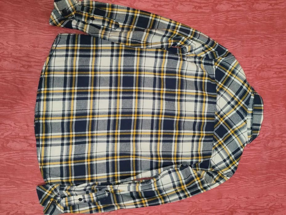 Тепла сорочка в клітинку на хлопчика (100% котон) р.134-140
