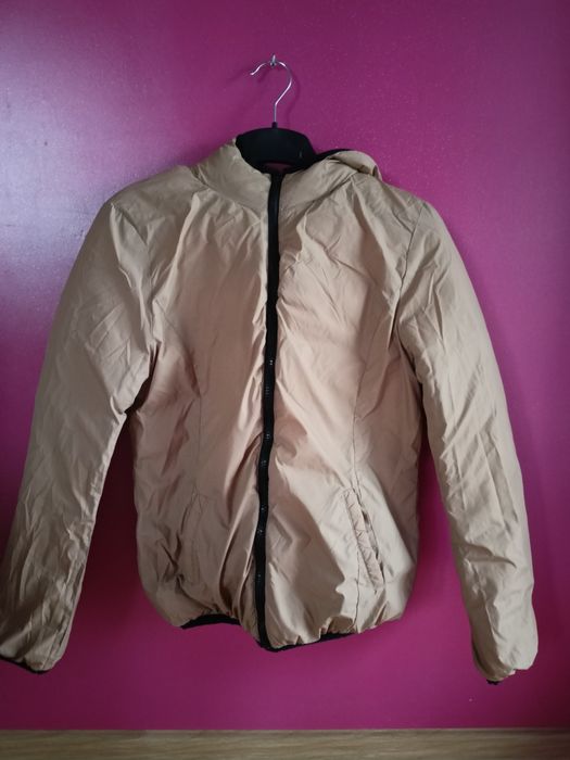 Kurtka dwustronna czarno- beżowa