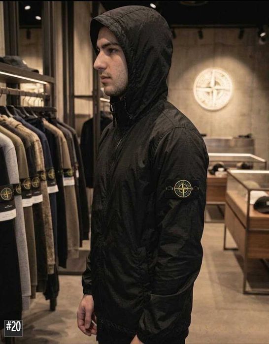 XS S M L XL XXL » Черная Куртка Stone Island goretex » Ветровка Стон Айленд Гортекс
