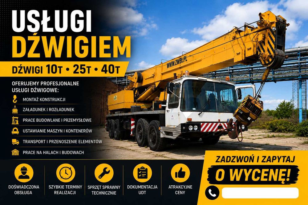 Usługi dźwig 10t 28t 40t .