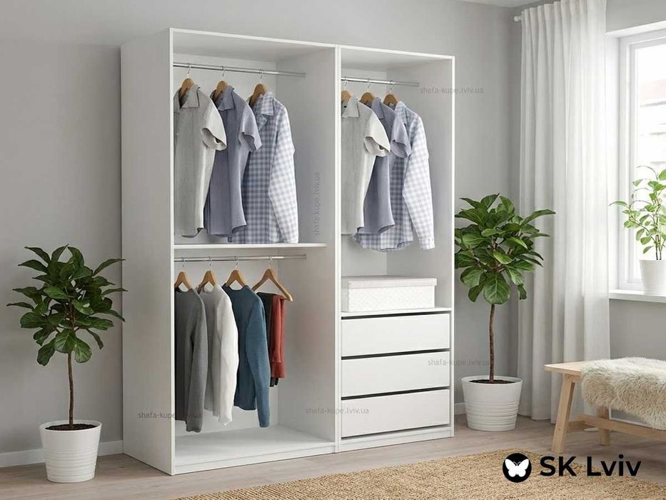 Гардеробні модульні системи - фабричні і по індівідуальним проєктам