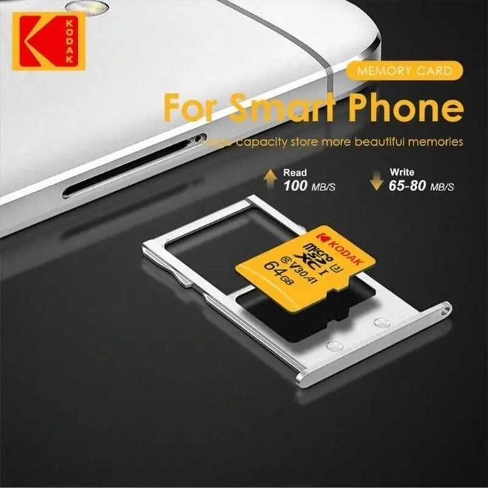 Karta pamięci 64GB Kodak microSDXC UHS-I U3 V30 A1 + adapter