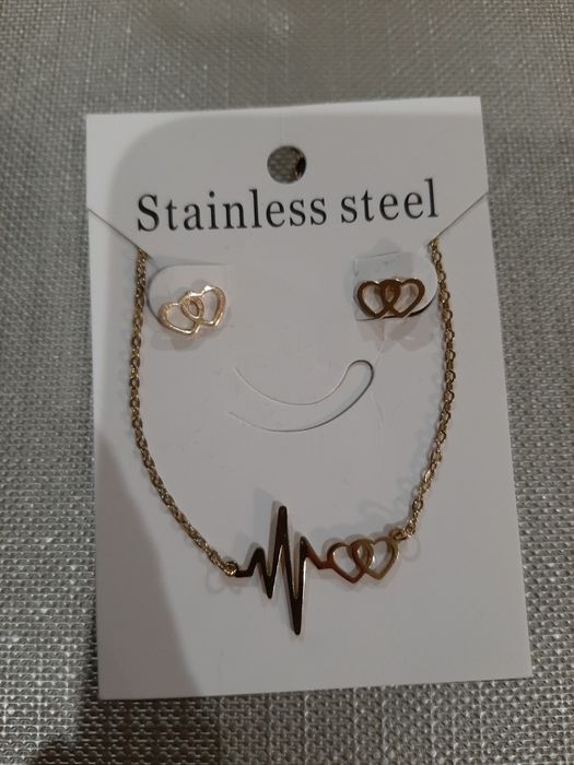 Steel Necklace and Earrings Set