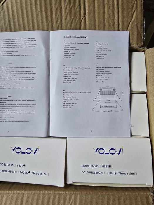 Zestaw 6 wpuszczanych halogenów led