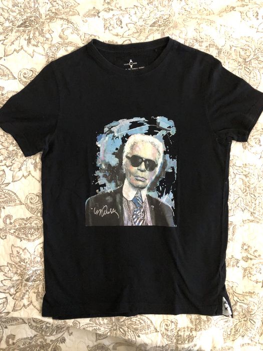 Футболка Karl Lagerfeld чорна з принтом | Оригінальний стиль