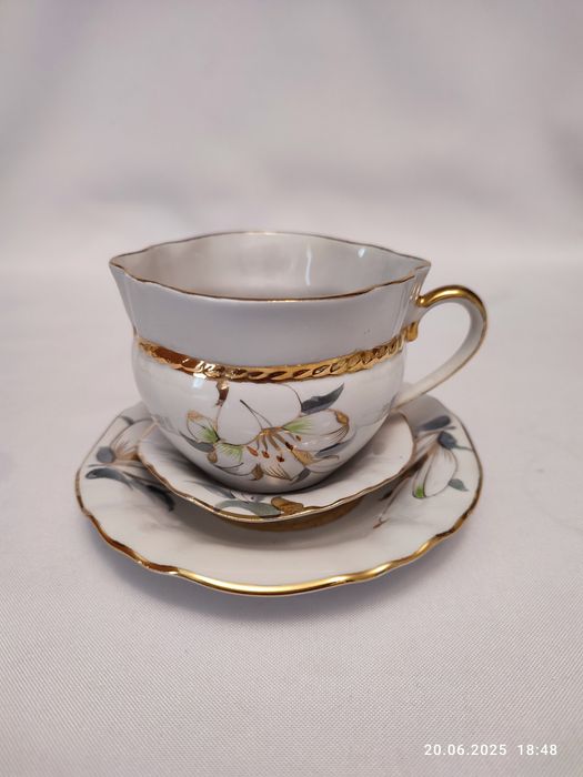 Чайный сервиз "Золотое яблоко" Полонное. "Лилия" Коростень. СССР ретро