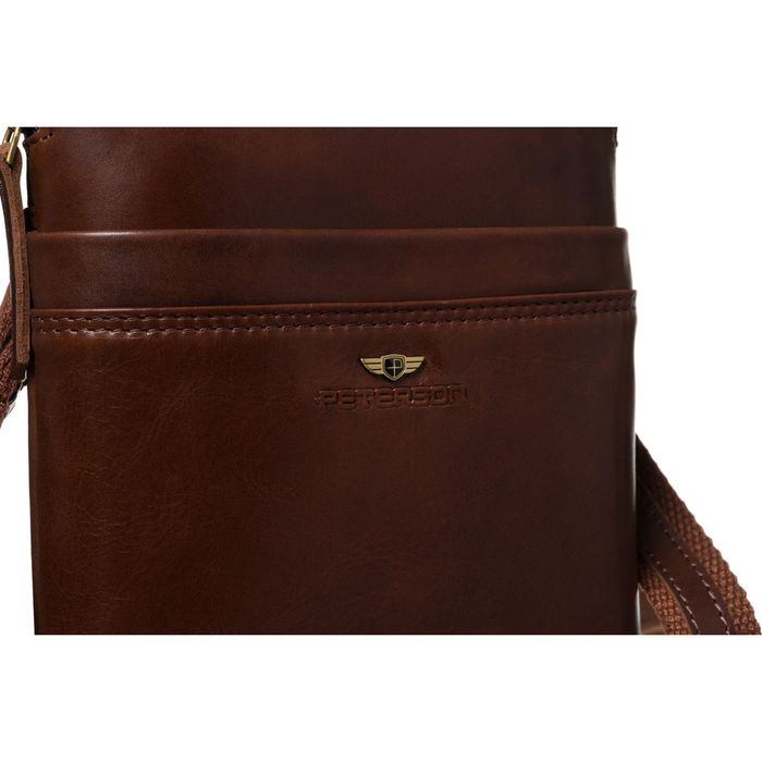 brązowa, praktyczna listonoszka męska ze skóry naturalnej