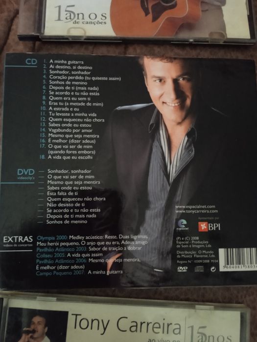 CD e DVD de Tony Carreira