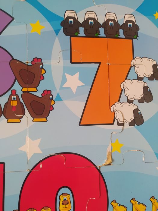 Puzzle duże maxi cyferki maxi 60 cm x90 cm