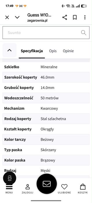 Piekny zegarek męski Guess na bransolecie, model W10562G1