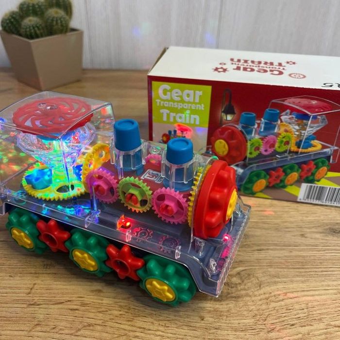 Інтерактивний дитячий потяг з підсвіткою, музикою та обертанням на 360