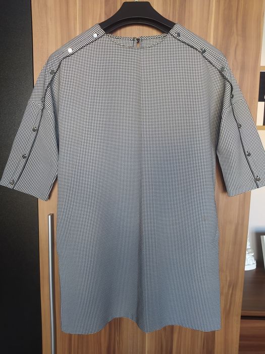 Sukienka Zara oversize czarno biała z długim rękawem jak nowa