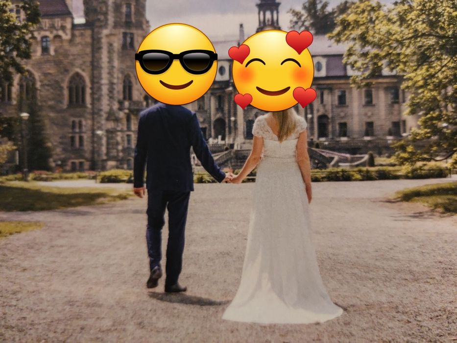 Sukienka slubna r 38 + odpinany tren