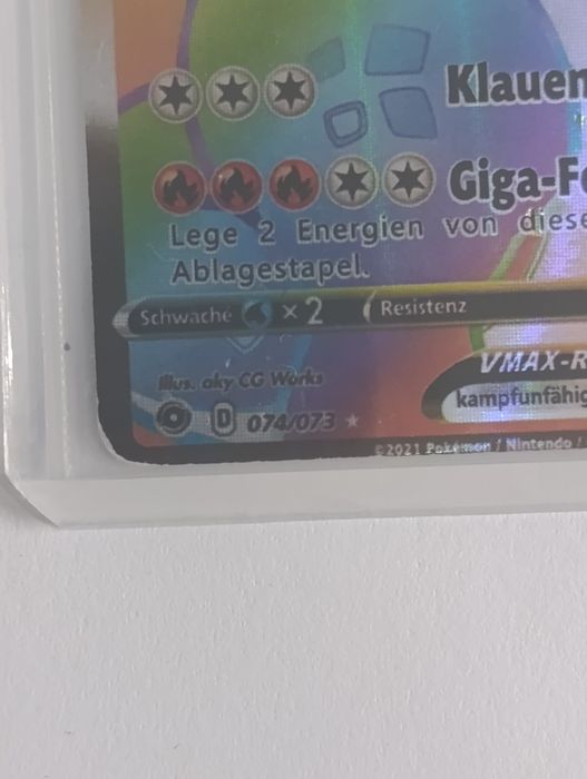 Karta Pokemon Glurak V Max 074/073