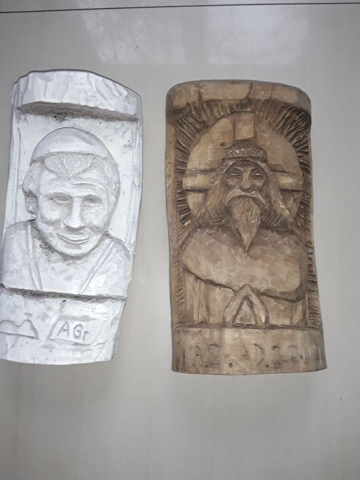 Płaskorzeźba drzeworyt Papież Jan Paweł II