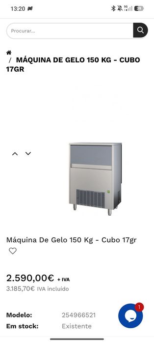 Máquina fazer gelo 150kg