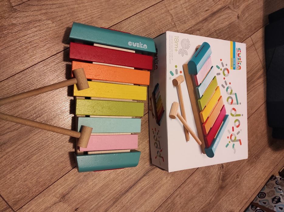 Nowe cymbałki Drewniane kolorowe  made in Ukraine Cubika
