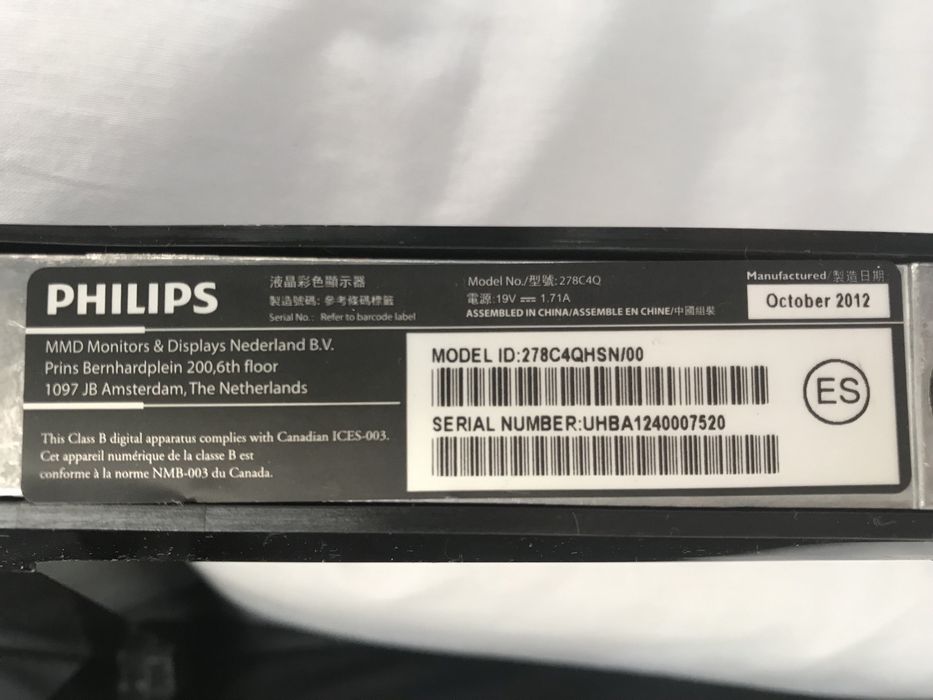 Monitor LCD Philips 27”com Ambiglow